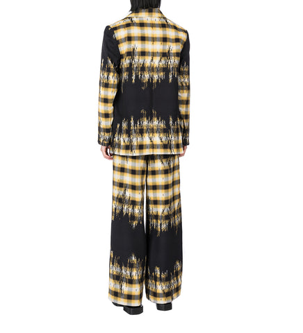 NOTE BLAZER BLURRY BLACK/YELLOW CHECK