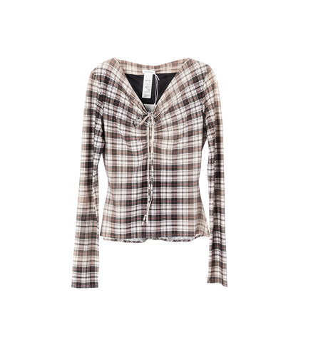 CHECK BUTTON UP SHIRT BLACK/WHITE