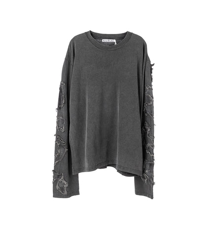 LOGO LONG SLEEVE TOP FADED BLACK