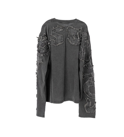 LOGO LONG SLEEVE TOP FADED BLACK