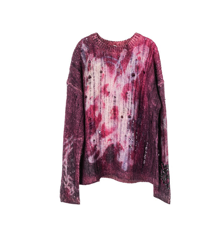 PRINTED KNIT JUMPER DARK PURPLE