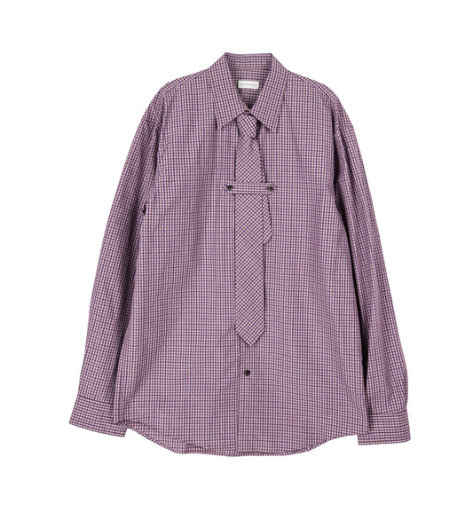 CILIAN MICRO CHECK SHIRT PURPLE