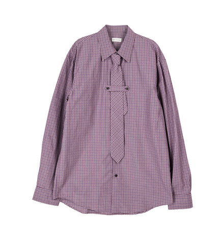 CILIAN MICRO CHECK SHIRT PURPLE