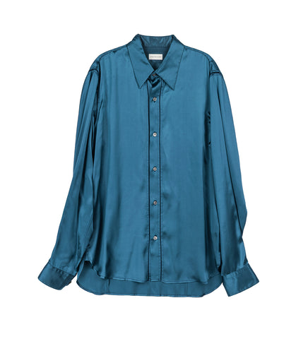 CARVIES LS SILK SHIRT BLUE