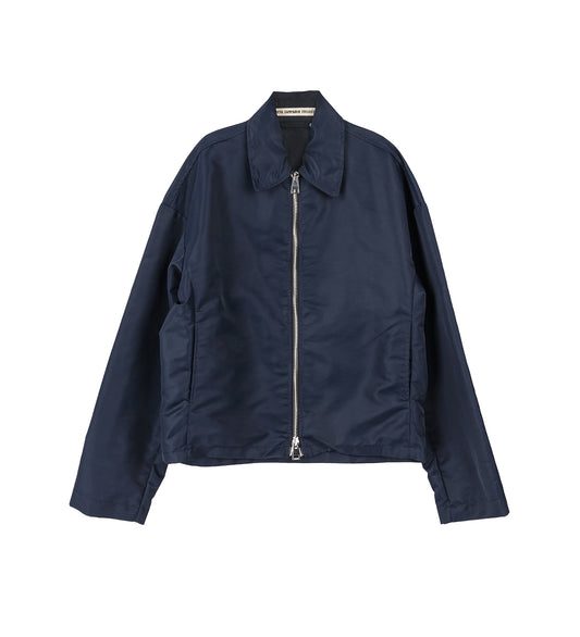 TINO SHINY NYLON SHIRTING COLLAR BLOUSON MIDNIGHT BLUE