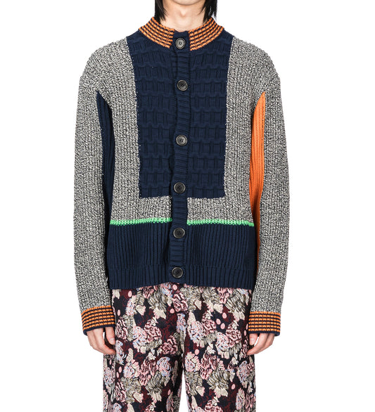 ABUNDANCE CARDIGAN BLACK WHITE DENIM