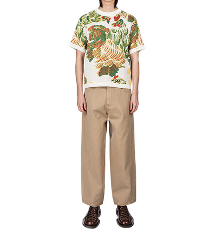 CURVED DENIM PANTS CARDBOARD BEIGE