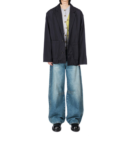 LIGHT STRUCTURED OVERSHIRT BLACK POPELINE