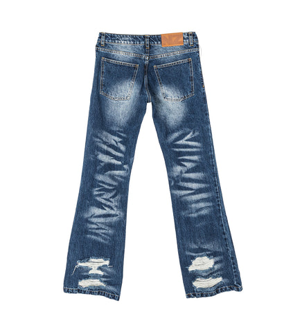 LOW RISE FLARED LEG JEANS DARK WASH