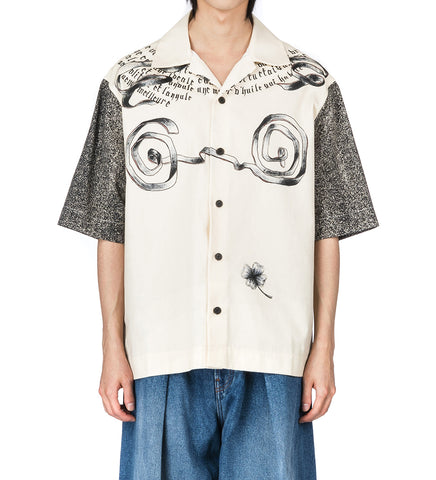 THE TATTOO SHORTSLEEVE SHIRT ECRU/BLACK/RED