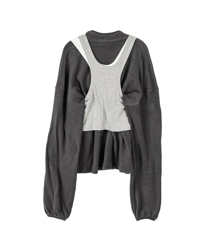 TANK TOP ZIP HOODIE GREY