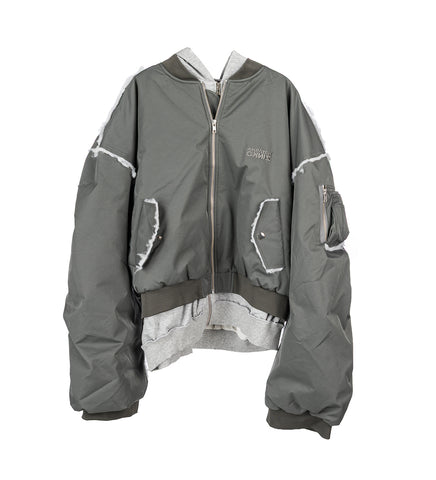HOODED BOMBER GREY