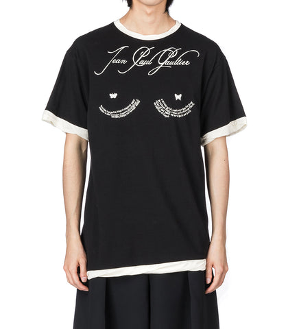 TATTOO ASYMETRIC TEE BLACK/ECRU
