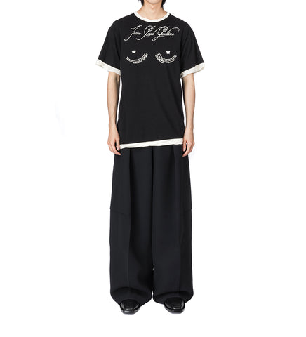 TATTOO ASYMETRIC TEE BLACK/ECRU