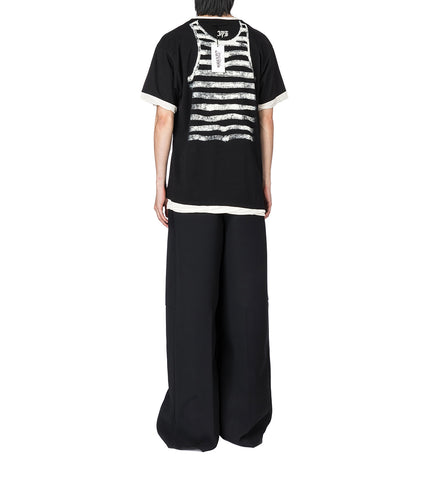 TATTOO ASYMETRIC TEE BLACK/ECRU