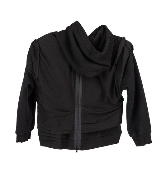 SUPER TIGHT MULTILAYERED HOODIE BLACK