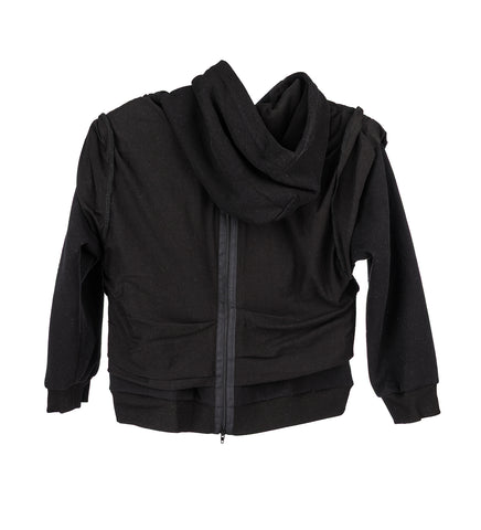 SUPER TIGHT MULTILAYERED HOODIE BLACK