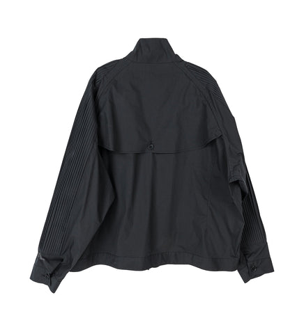 PLEATED PANEL JACKET BLACK