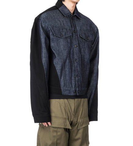 DENIM JACKET RAW BLUE/BLACK
