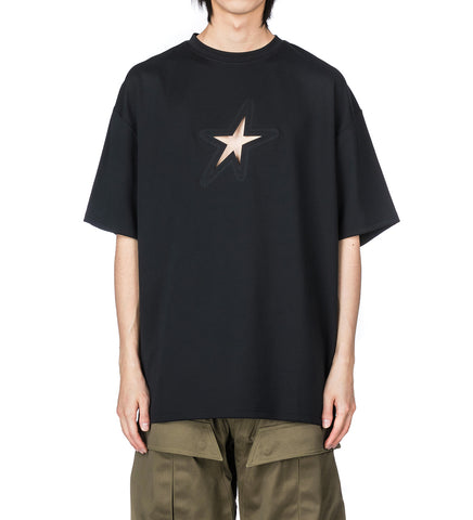 STAR CUTOUT TEE SHIRT BLACK