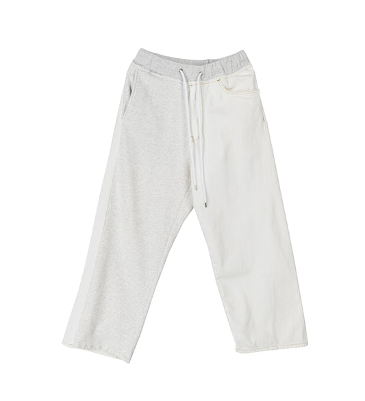 DENIM MERGING SWEAT PANTS WHITE/WHITE