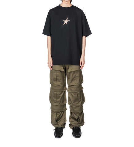 STAR CUTOUT TEE SHIRT BLACK