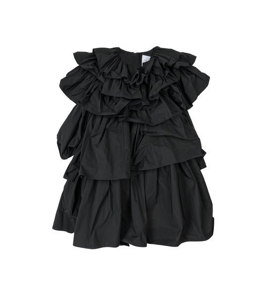 RUFFLE DRESS BLACK