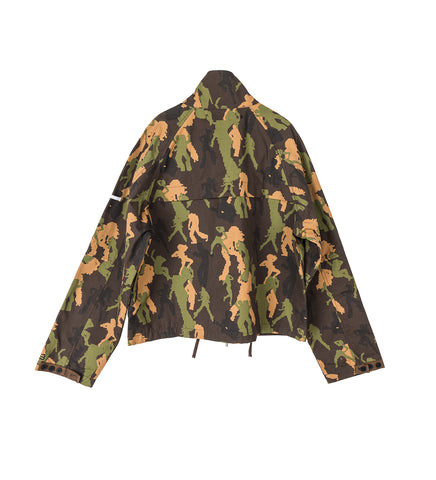 ASYMMETRICAL CAMO BOMBER JACKET MULTI