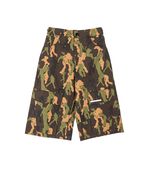 CAMO SLASHED SHORTS MULTI