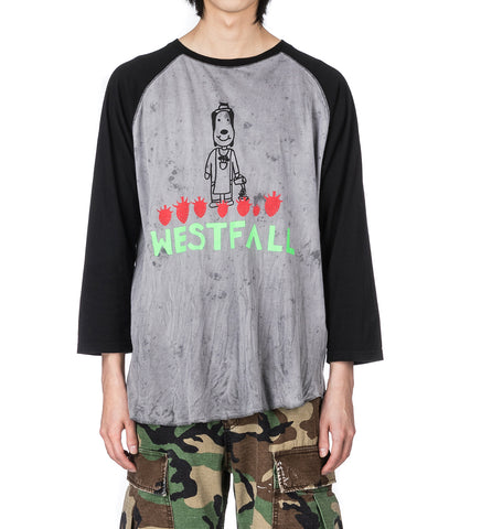 FRESH SNOOPY BASEBALL T-SHIRT CHARCOAL