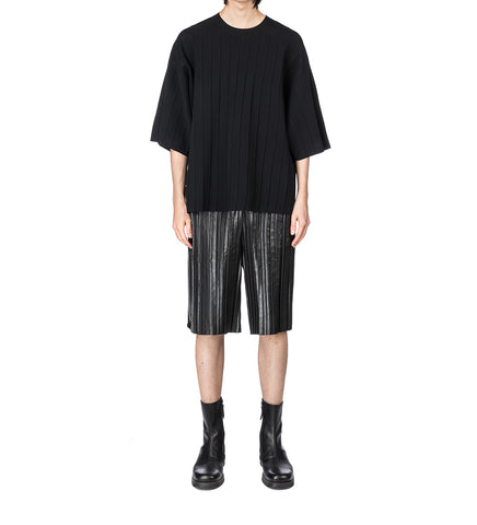 PLEATED TEE BLACK