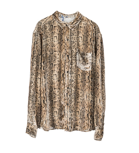 PABLO UNLINED CLASSIC VELVET SHIRT PYTHON PRINT