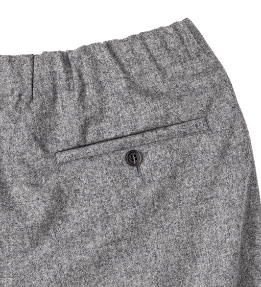 TRACE PLEATED MIDWEIGHT FELTED WOOL DRAWSTRING TROUSERS CHARCOAL