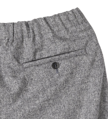 TRACE PLEATED MIDWEIGHT FELTED WOOL DRAWSTRING TROUSERS CHARCOAL