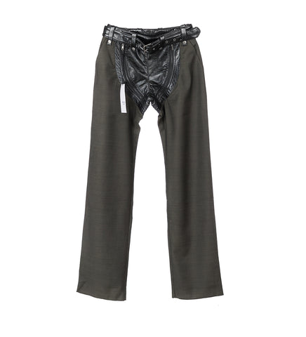 ZIP CHAP TAILORED TROUSER GREEN