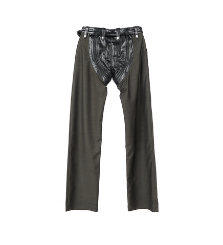 ZIP CHAP TAILORED TROUSER GREEN