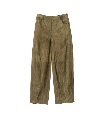DEEP GREEN SUEDE TWISTED TROUSERS DEEPSAGE
