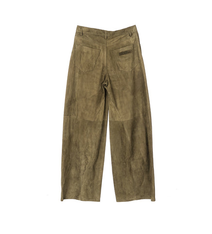 DEEP GREEN SUEDE TWISTED TROUSERS DEEPSAGE