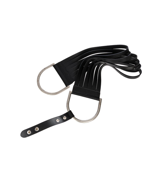 FRINGE BELT LEATHER BLACK
