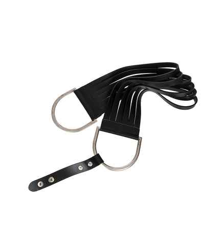 FRINGE BELT LEATHER BLACK