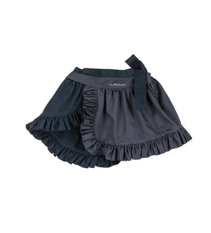 APRON SKIRT MINI GRAY NAVY