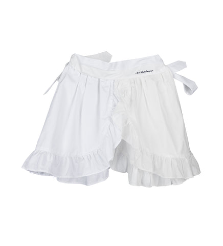 APRON SKIRT MINI WHITE MIX
