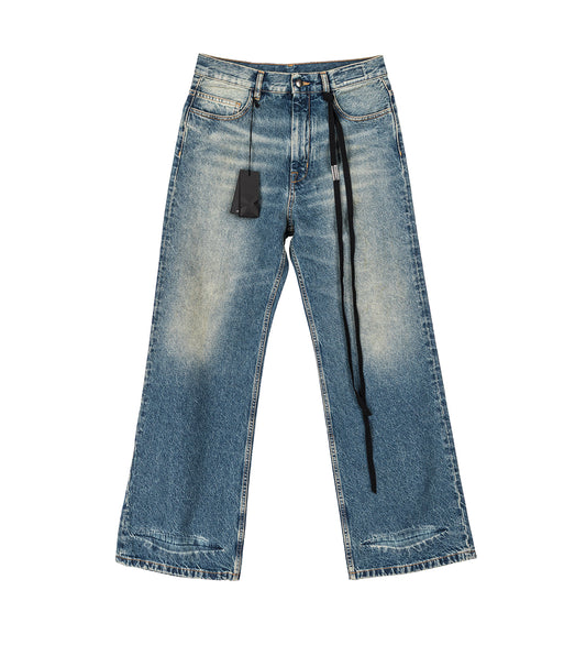 ALARIK 5-POCKETS FLARED CROPPED TROUSERS SKY BLUE