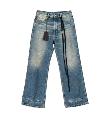 ALARIK 5-POCKETS FLARED CROPPED TROUSERS SKY BLUE