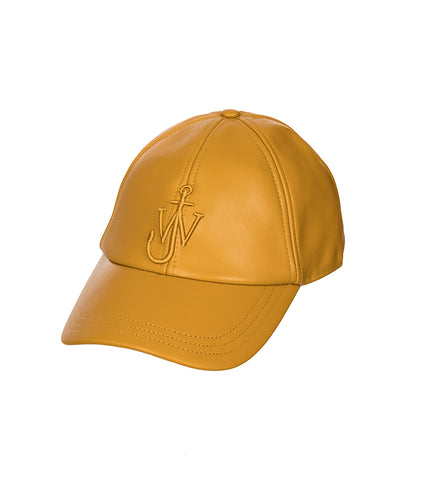 LEATHER BASEBALL CAP MUSTARD