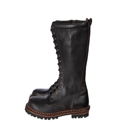 CAGER BOOT DARK CHOCOLATE RICH CALFSKIN