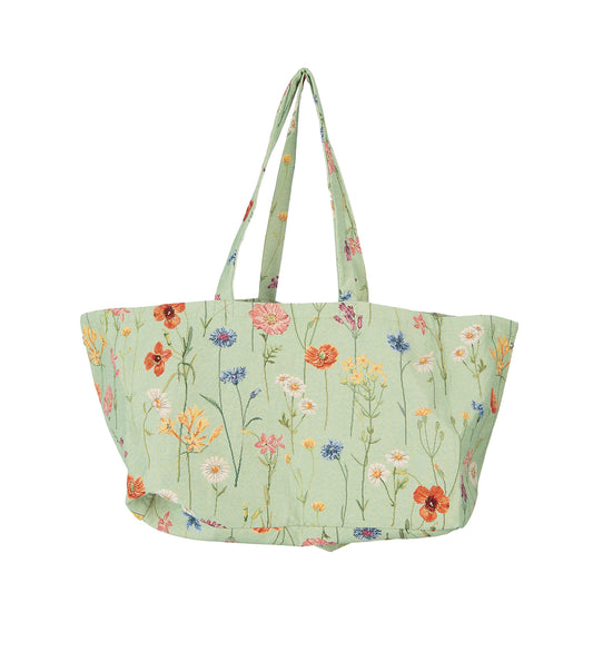 I-GOBELIN BAG GREEN WILD FLOWERS