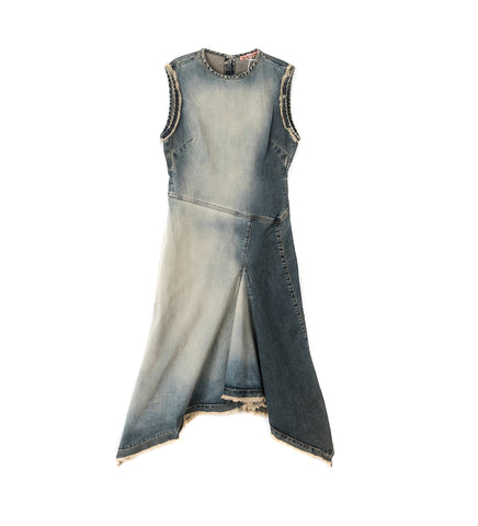 DENIM SLEEVELESS DRESS MID BLUE