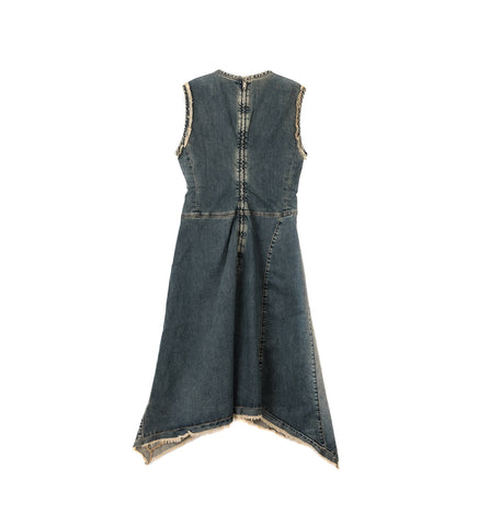 DENIM SLEEVELESS DRESS MID BLUE