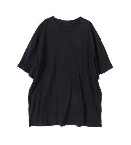 OVERSIZED DOUBLE COLLAR T-SHIRT BLACK